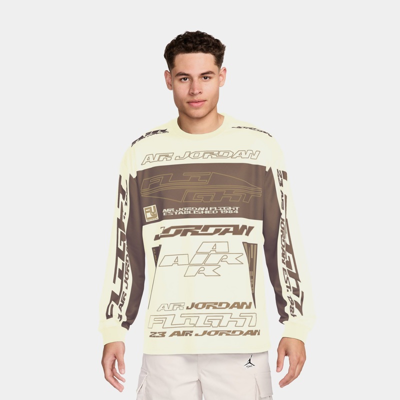 MVP Printed Mens Long Sleeve Shirt (Tan)