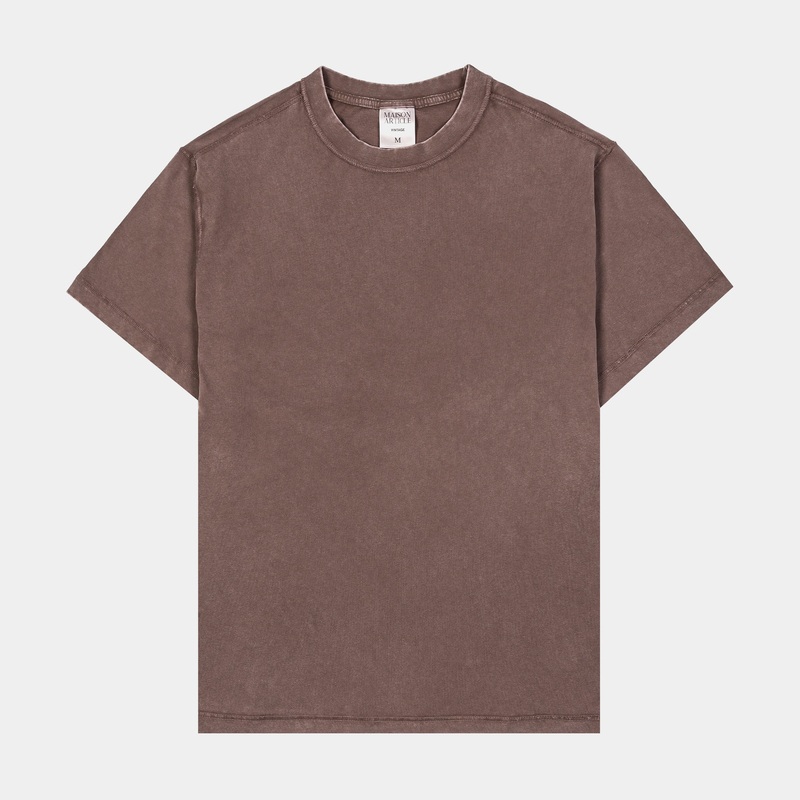 Solid Vintage Mens Short Sleeve Shirt (Taupe)