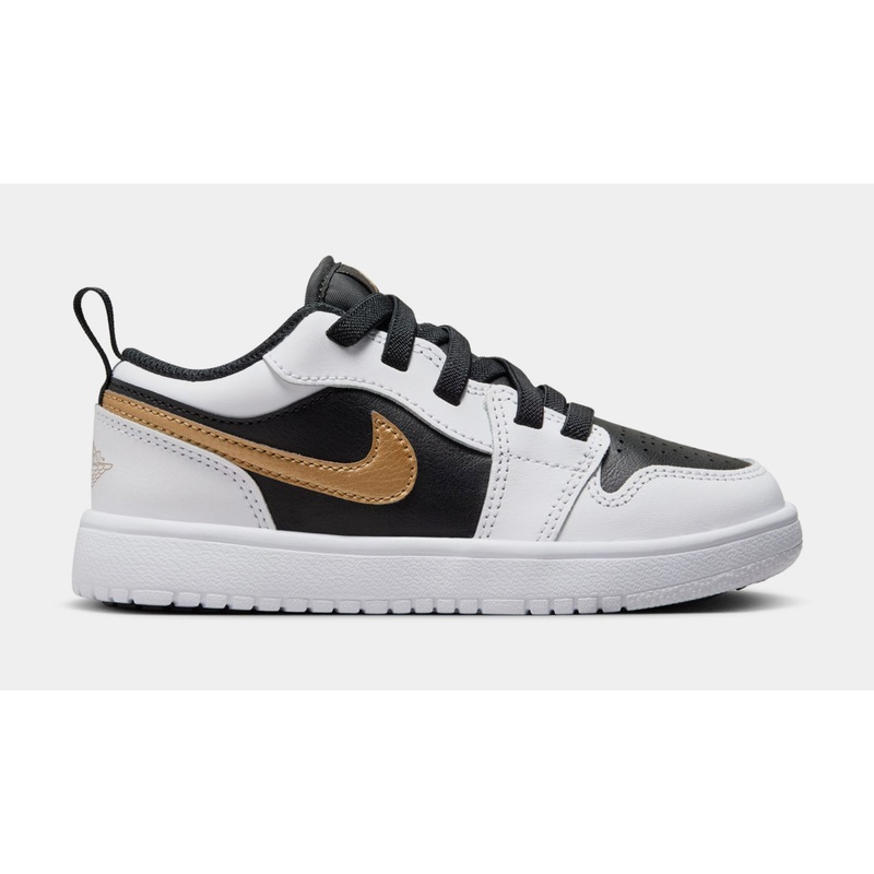 Air Jordan 1 Low ALT Preschool Lifestyle Shoes (White/Black/Metallic Gold)