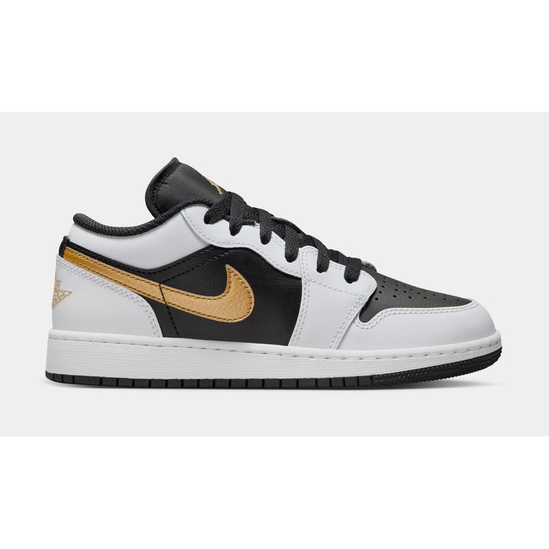 Air Jordan 1 Retro Low Grade School Lifestyle Shoes (White/White/Black)