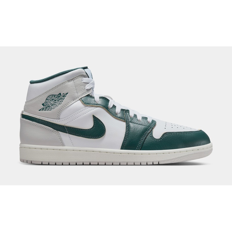 Air Jordan 1 Retro Mid SE Mens Basketball Shoes (White/Oxidized Green/Sail)