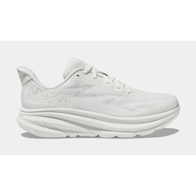 Clifton 9 Womens Running Shoes (White/White)
