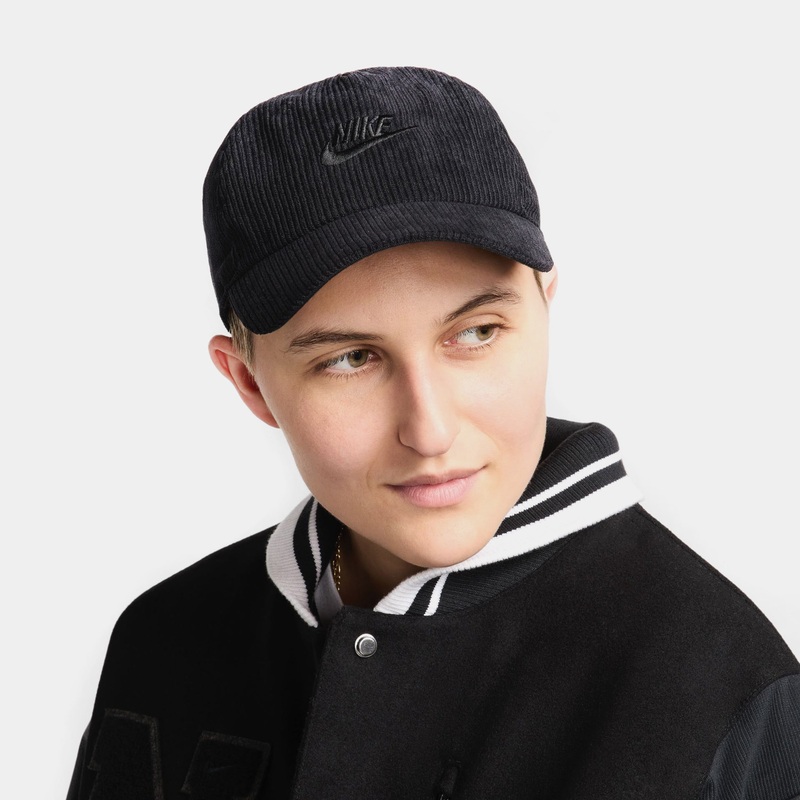 Unstructured Corduroy Cap Mens Hat (Black)