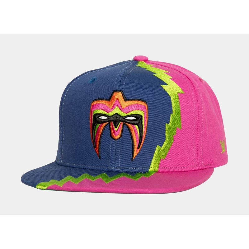 WWE Ultimate Warrior Snapback Mens Hat (Pink/Blue)