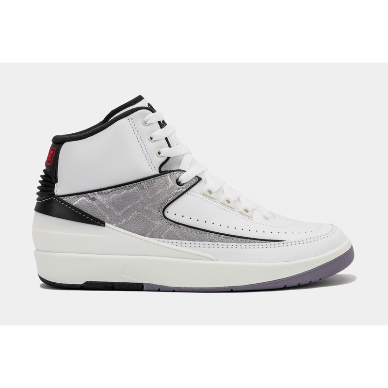 Air Jordan 2 Retro Python Mens Lifestyle Shoes (White/Fire Red/Black/Sail/Cement Grey)