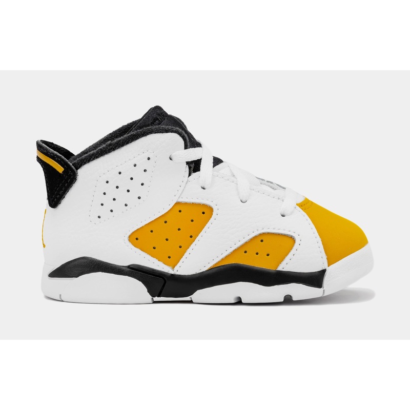 Air Jordan 6 Retro Yellow Ochre Infant Toddler Lifestyle Shoes (White/Yellow Ochre/Black) Free Shipping