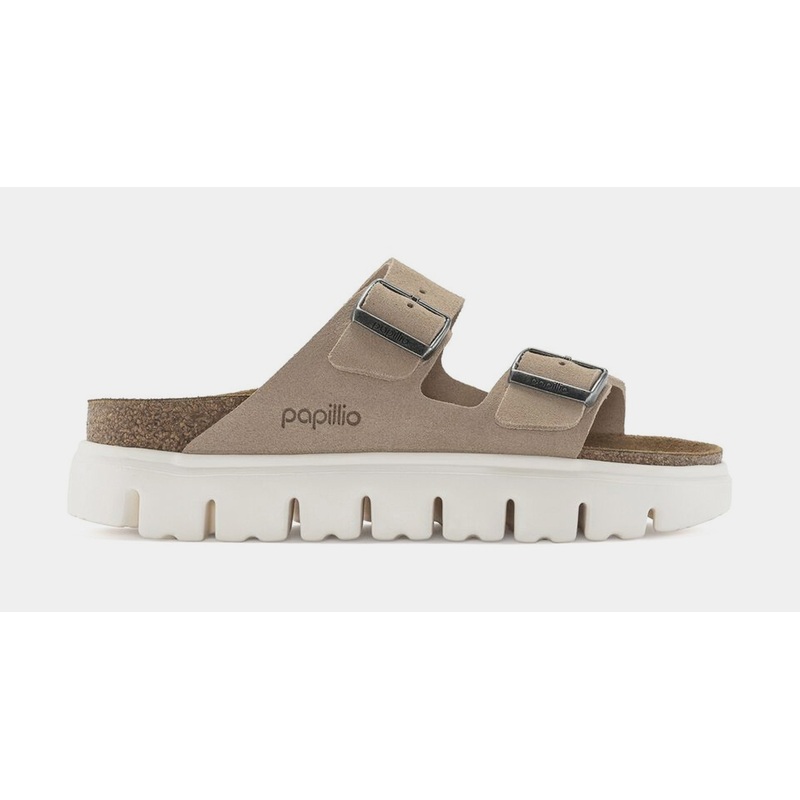 Arizona Chunky Suede Womens Sandals (Beige/White)