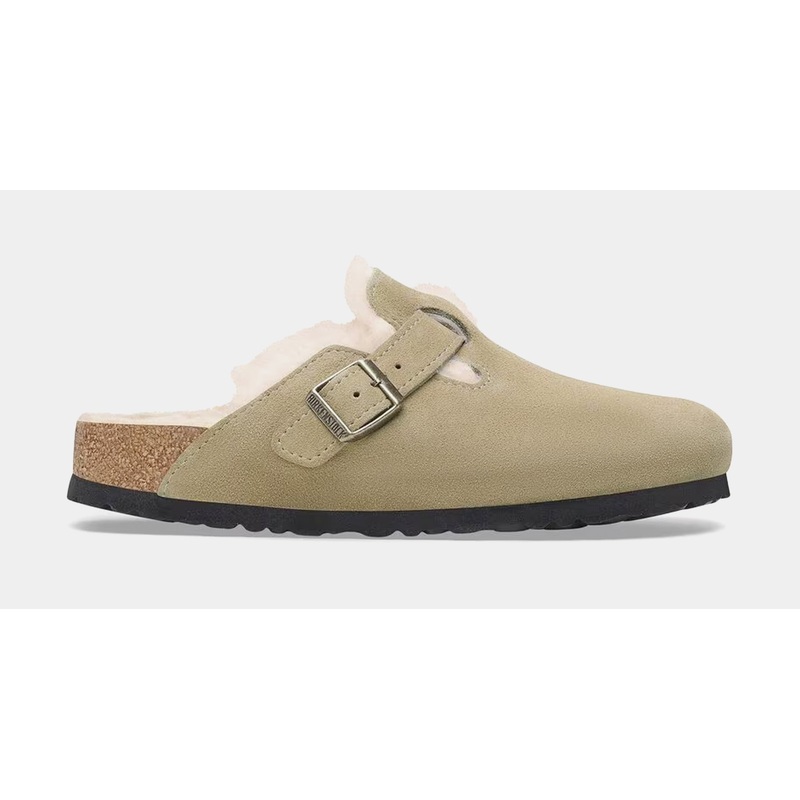 Boston Shearling Clog Womens Sandals (Taupe)