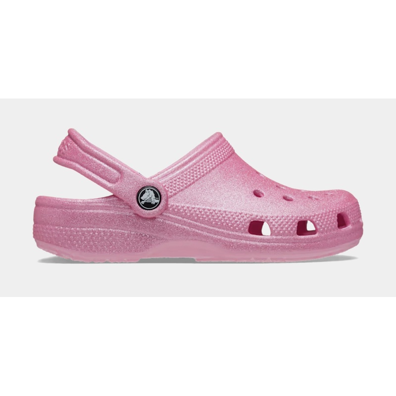 Classic Glitter Clog Infant Toddler Sandals (Dark Pink)