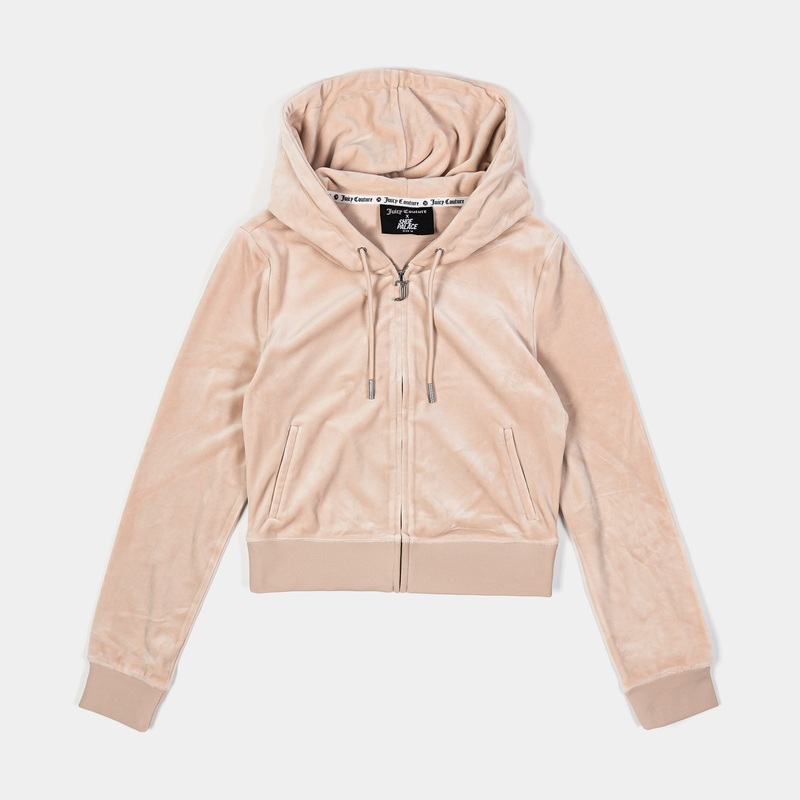 Exclusive OG Bling Zip Up Womens Hoodie (Beige)