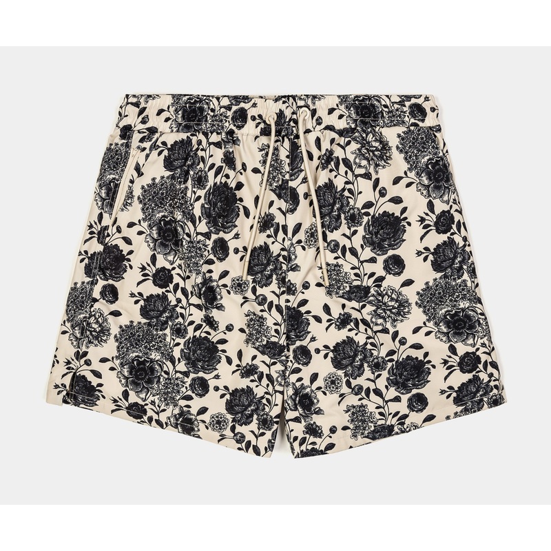 Floral Hybrid Mens Shorts (Taupe/Black)