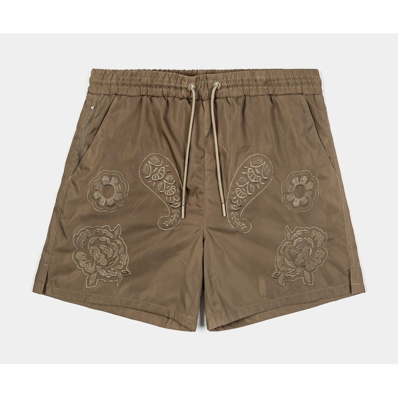 Floral Paisley Hybrid Mens Shorts (Taupe)