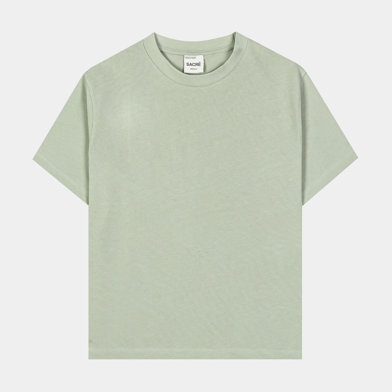 Solid Tee Womens Short Sleeve Shirt (Sage)