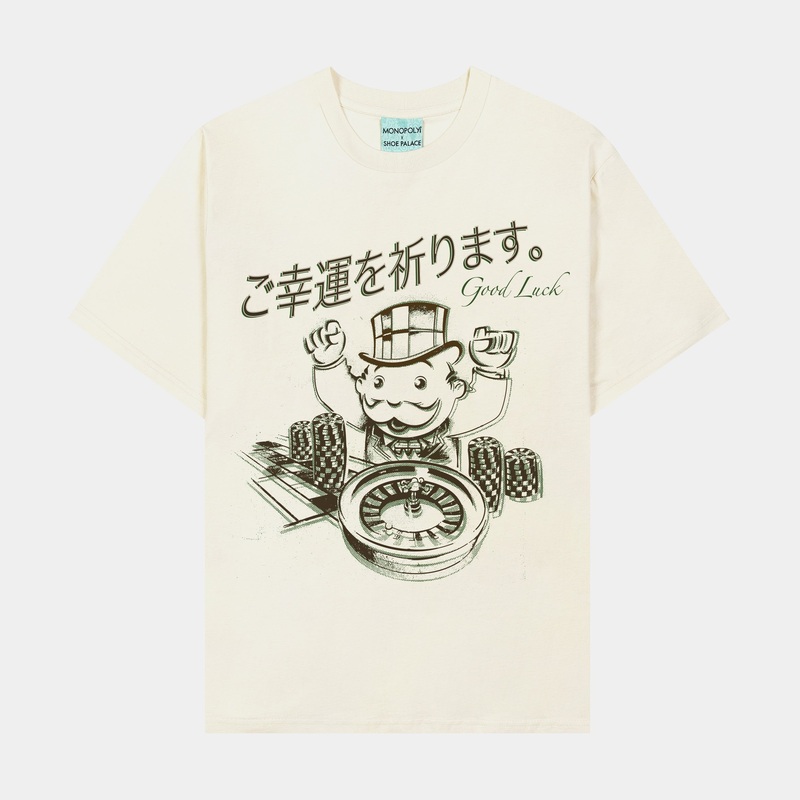 SP x Monopoly Good Luck Mens Short Sleeve Shirt (Tan/Green)