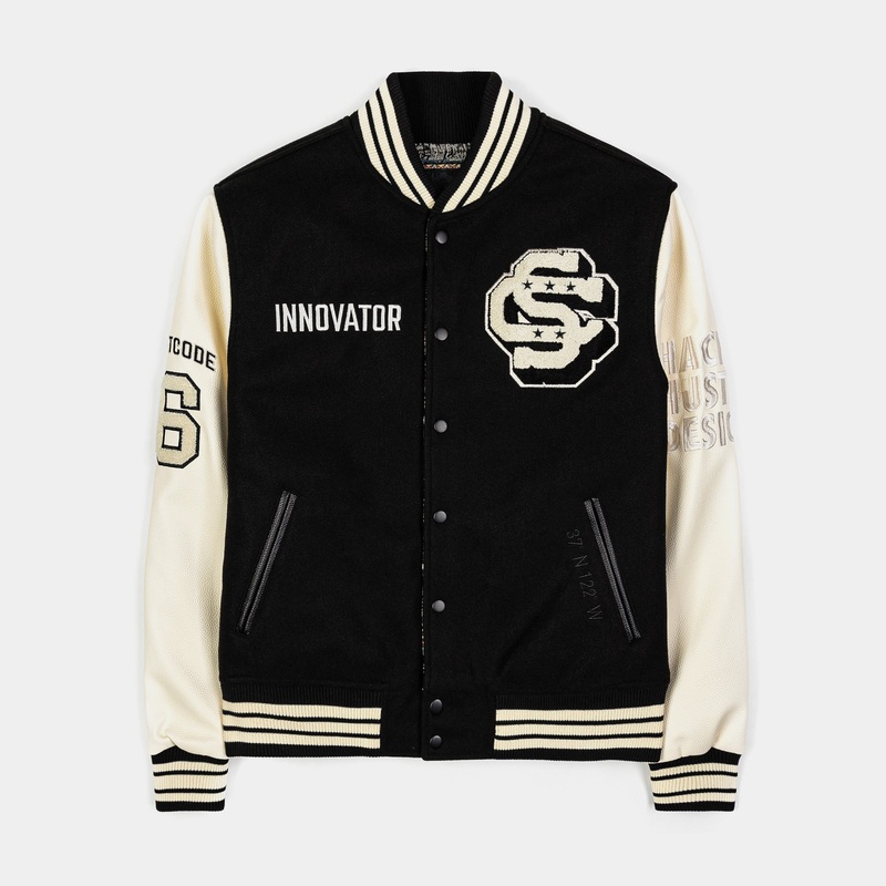 SP x Streetcode Varsity Mens Jacket (Black/Cream)