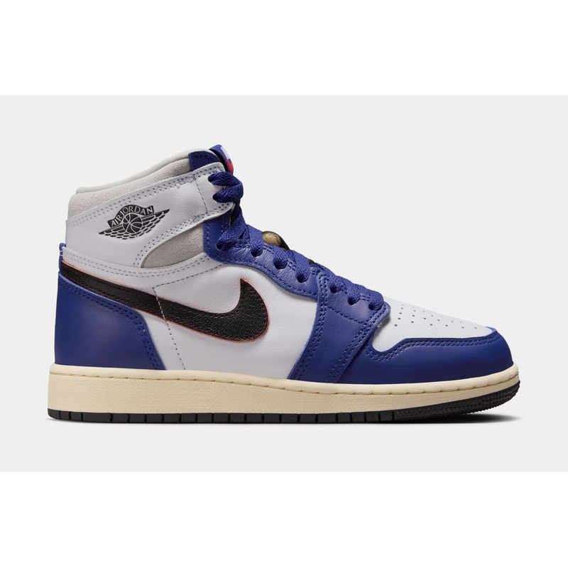 Air Jordan 1 Retro High OG Rare Air Deep Royal Blue Grade School Lifestyle Shoes (White/Black/Neutral Grey/Deep Royal Blue)