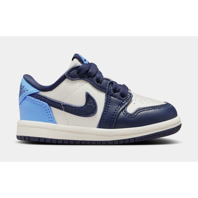 Air Jordan 1 Retro Low  OG Obsidian Infant Toddler Lifestyle Shoes (Obsidian/University Blue/Sail)