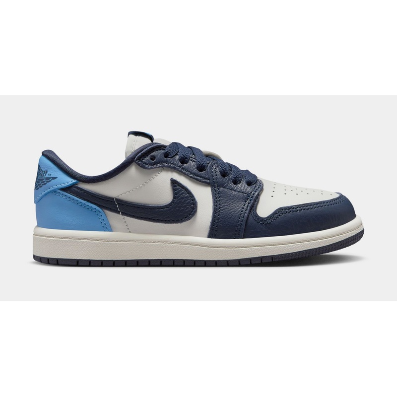 Air Jordan 1 Retro Low OG Obsidian Preschool Lifestyle Shoes (Obsidian/University Blue/Sail)