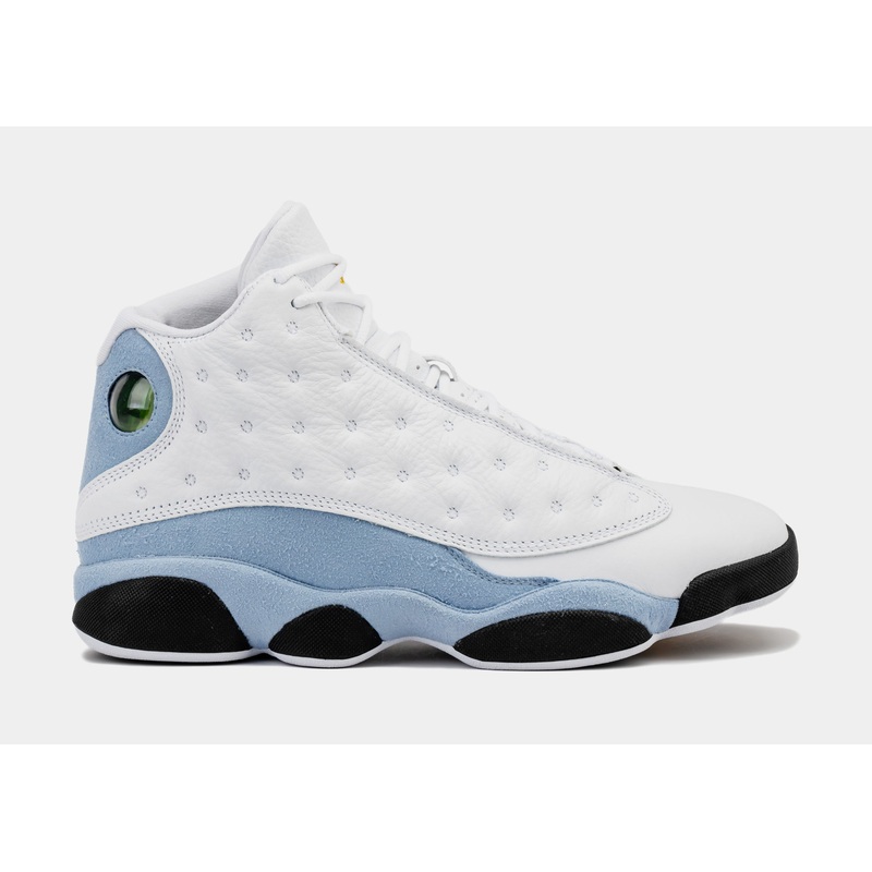 Air Jordan 13 Retro Blue Grey Mens Lifestyle Shoes (White/Yellow Ochre/Blue Grey/Black)