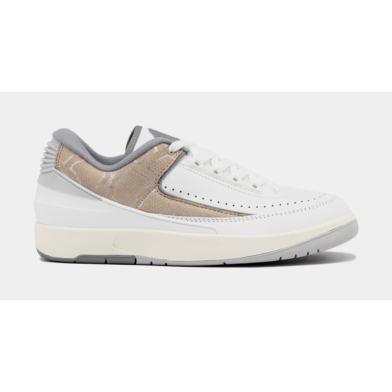Air Jordan 2 Retro Low Python Mens Lifestyle Shoes (White/Cement Grey/Sanddrift/Neutral Grey/Sail)