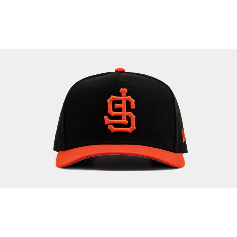 Exclusive San Francisco Giants Upside Down Curve 950AF Snapback Mens Hat (Black/Orange)