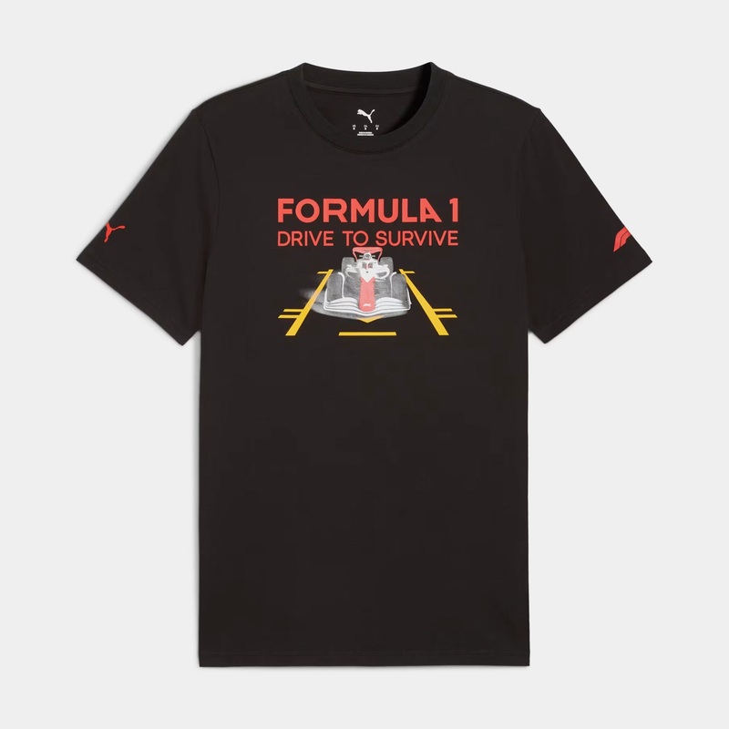 F1 Drive To Survive Mens Short Sleeve Shirt (Black/Red)