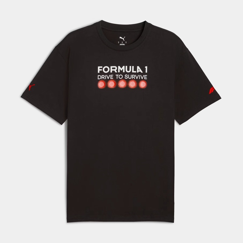 F1 Drive To Survive Relaxed Mens Short Sleeve Shirt (Black/Red)