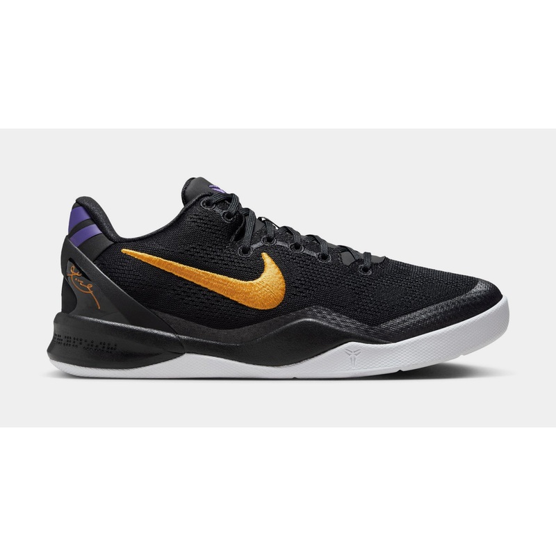 Kobe VIII Grade School Basketball Shoes (Black/White/University Gold)