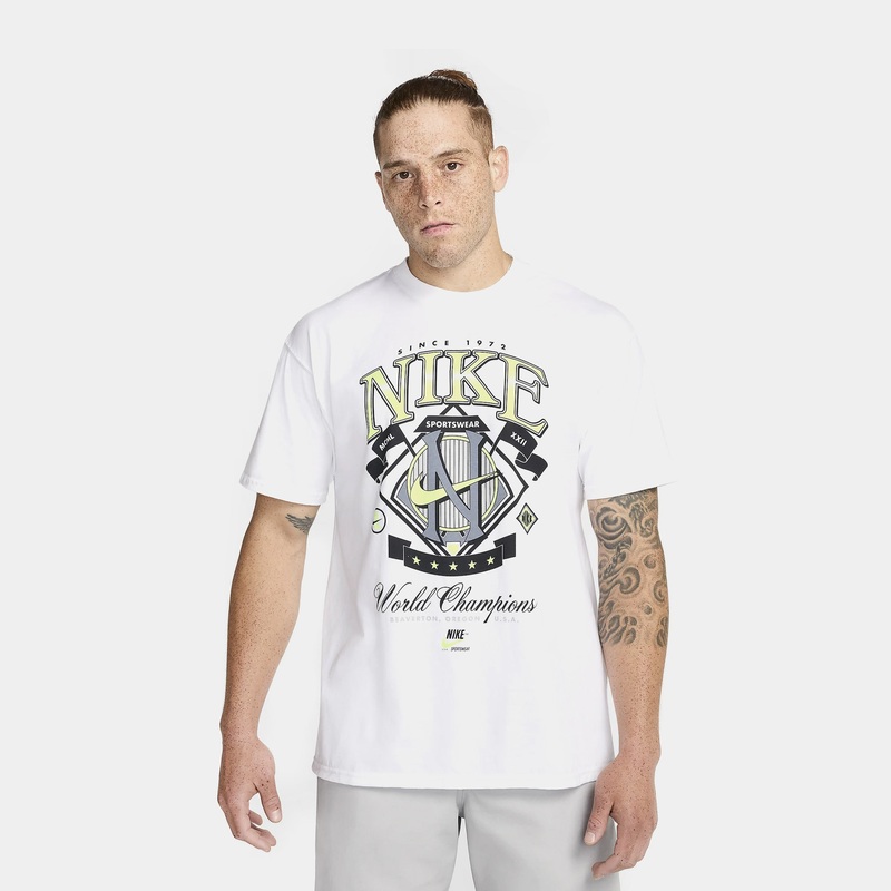 NSW Max 90 World Champion Mens Short Sleeve Shirt (White/Green)