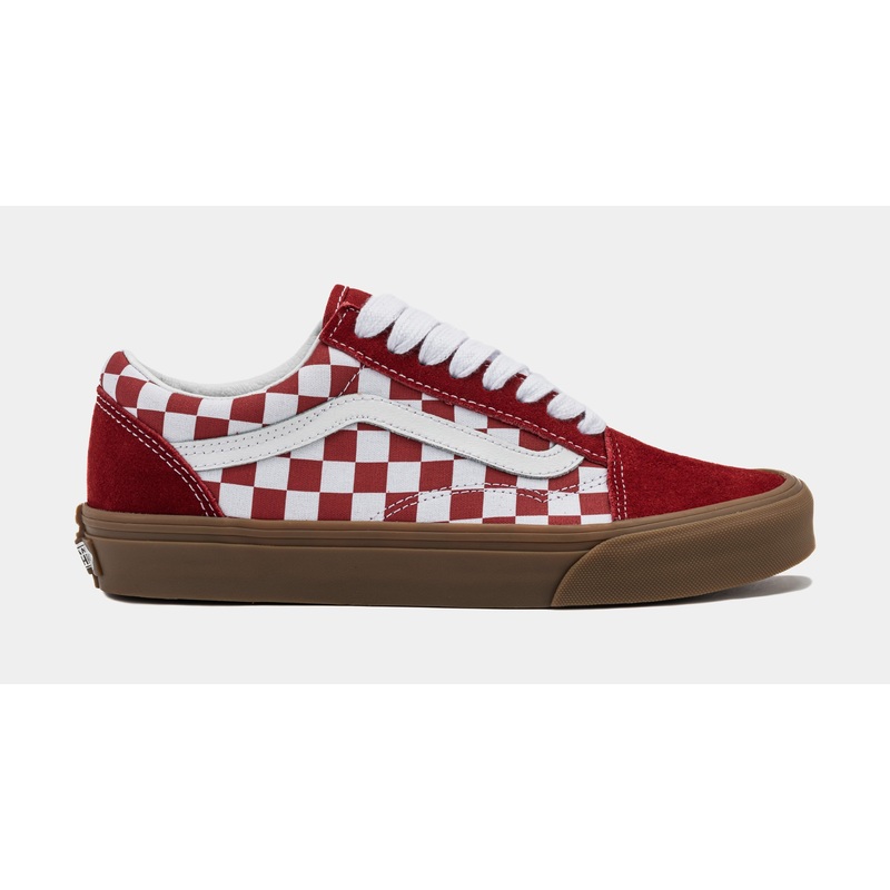 Old Skool Primary Checkered Mens Lifestyle Shoes (Red/Gum)