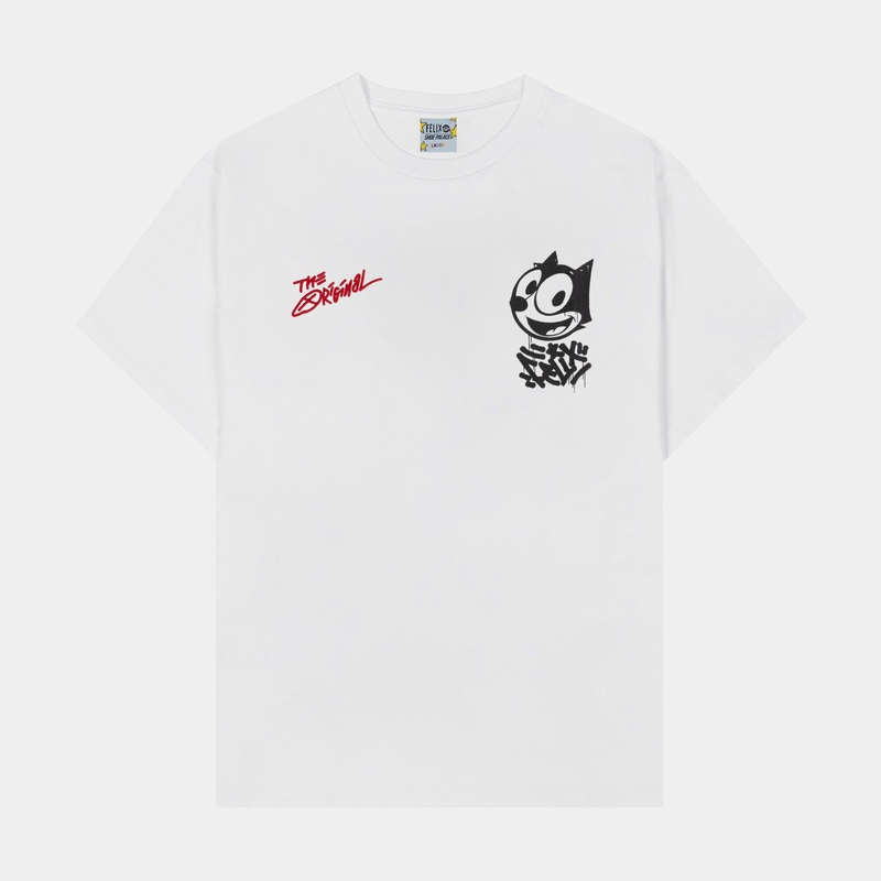 SP x Felix The Cat Tagging Mens Short Sleeve Shirt (White/Black)