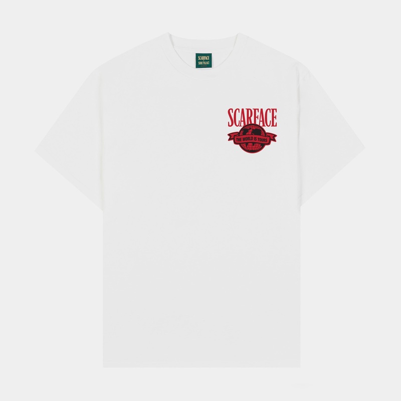 SP x Scarface Flame Mens Short Sleeve Shirt (Beige)