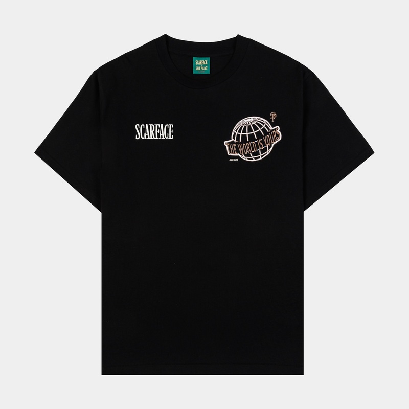 SP x Scarface Flame Mens Short Sleeve Shirt (Black/Brown)