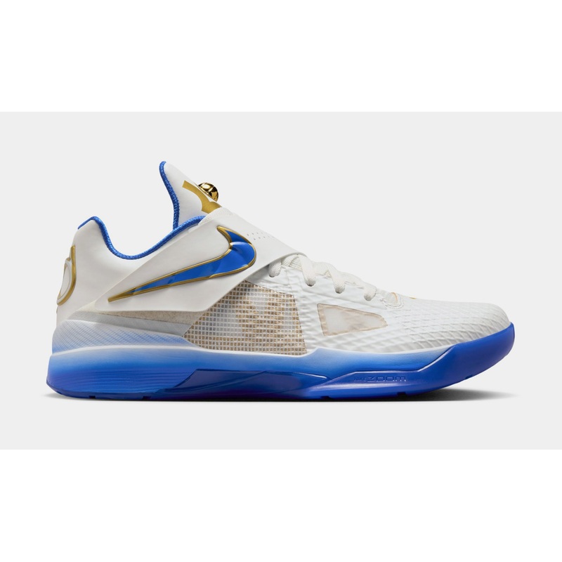 Zoom KD 4 Alternate MVP Mens Running Shoes (Summit White/Hyper Royal/Metallic Gold)
