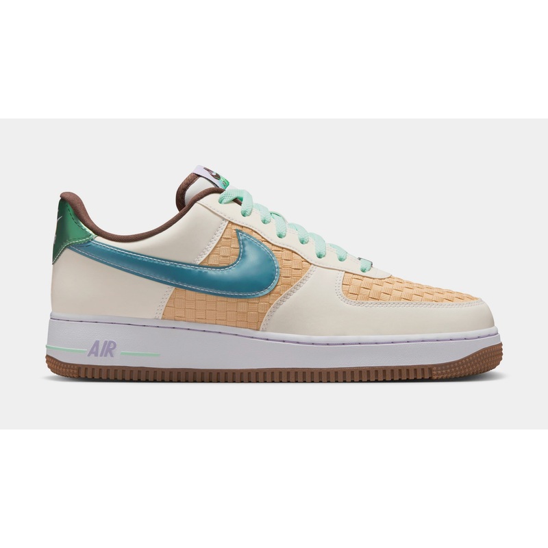 Air Force 1 Retro Sesame and White Mens Basketball Shoes (Summit White/Glacier Blue/Mint Foam)