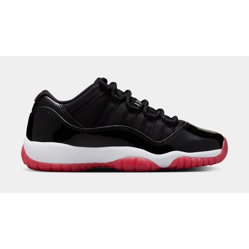 Air Jordan 11 Retro Low Bred Grade School Lifestyle Shoes (Black/Varsity Red/White) Free Shipping