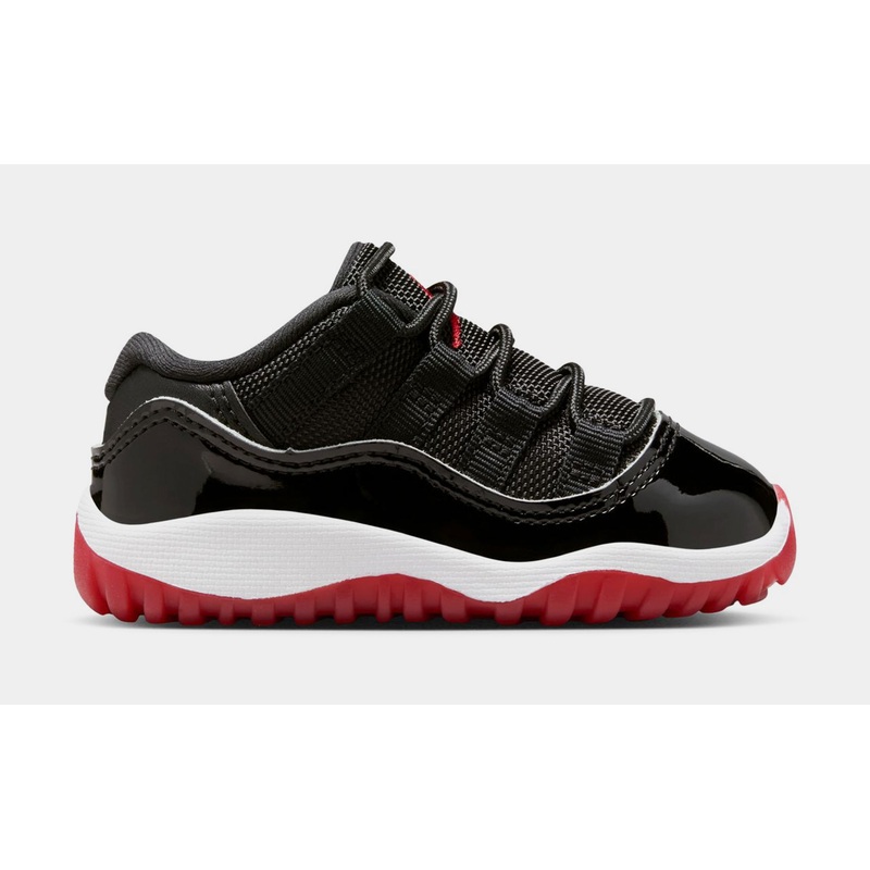 Air Jordan 11 Retro Low Bred Infant Toddler Lifestyle Shoes (Black/Varsity Red/White) Free Shipping