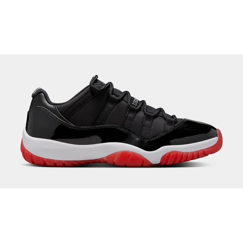 Air Jordan 11 Retro Low Bred Mens Lifestyle Shoes (Black/Varsity Red/White) Free Shipping
