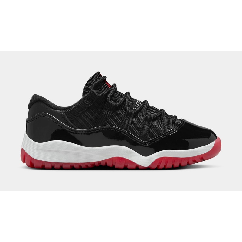 Air Jordan 11 Retro Low Bred Preschool Lifestyle Shoes (Black/Varsity Red/White) Free Shipping