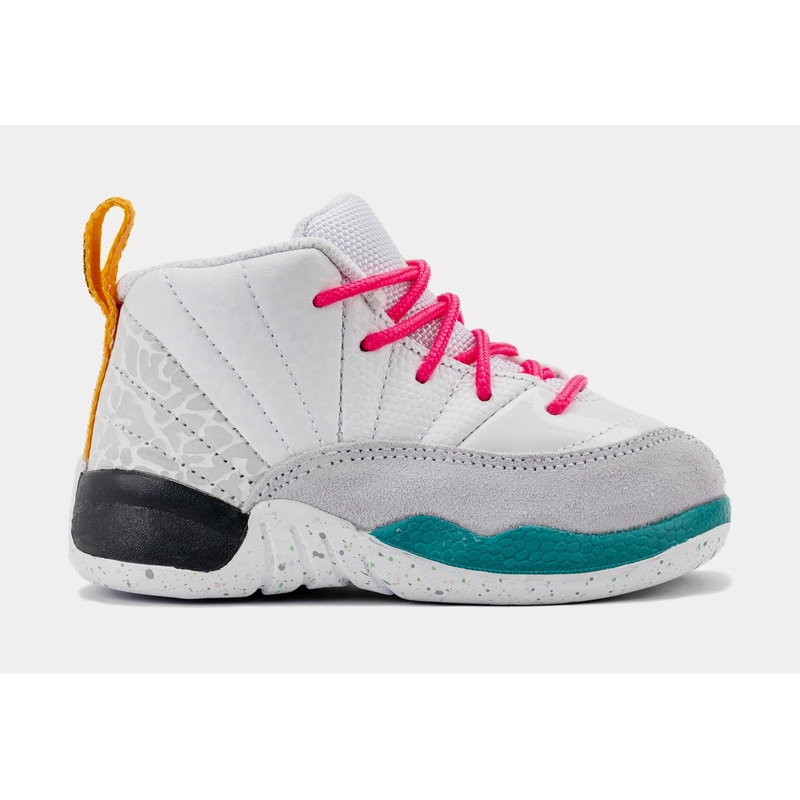 Air Jordan 12 Retro Infant Toddler Lifestyle Shoes (White/Vapor Green/Photon Dust)