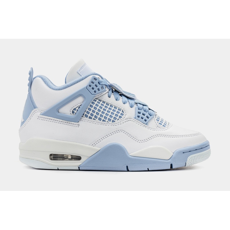 Air Jordan 4 Retro Aluminum Womens Lifestyle Shoes (White/Aluminum/Blue Tint/Oil Green) Free Shipping