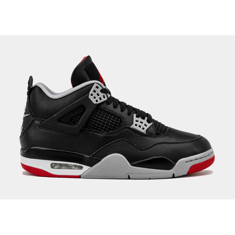 Air Jordan 4 Retro Bred Reimagined Mens Lifestyle Shoes (Black/Fire Red/Cement Grey) Limit One Per Customer