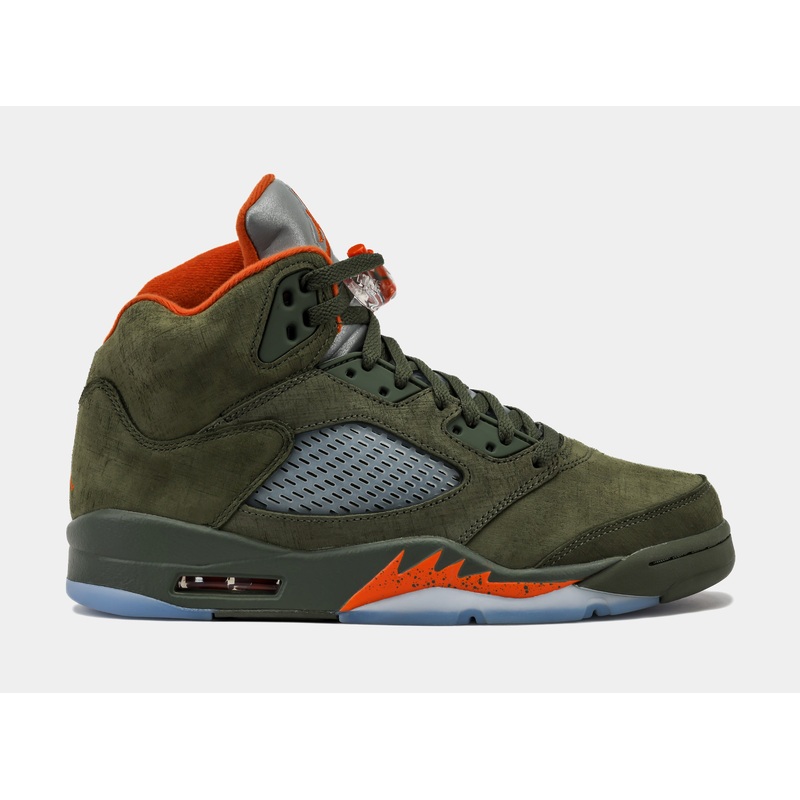 Air Jordan 5 Retro Olive Mens Lifestyle Shoes (Army Olive/Solar Orange)