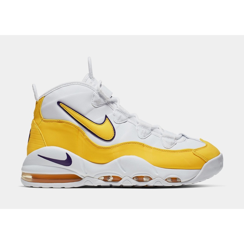 Air Max Uptempo ’95 Mens Basketball Shoes (White/Amarillo/Court Purple)