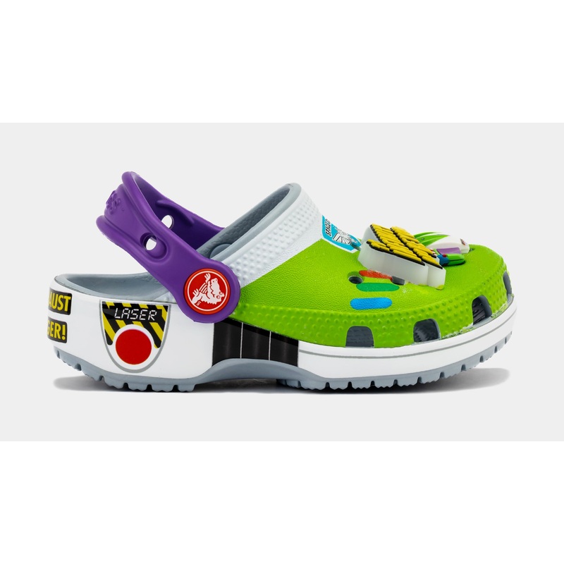 Buzz Lightyear Classic Clog Infant Toddler Sandals (Green/White/Purple) Free Shipping