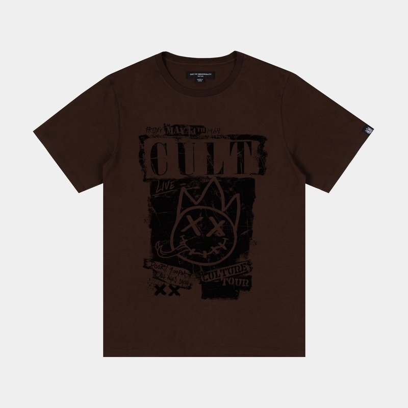 Cult Culture Tour Mens Short Sleeve Shirt (Black/Brown)