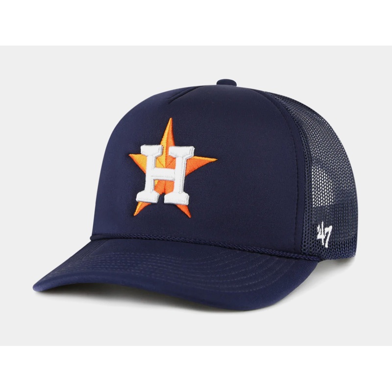 Houston Astros Foam Front Mesh Trucker Mens Hat (Navy/Orange)