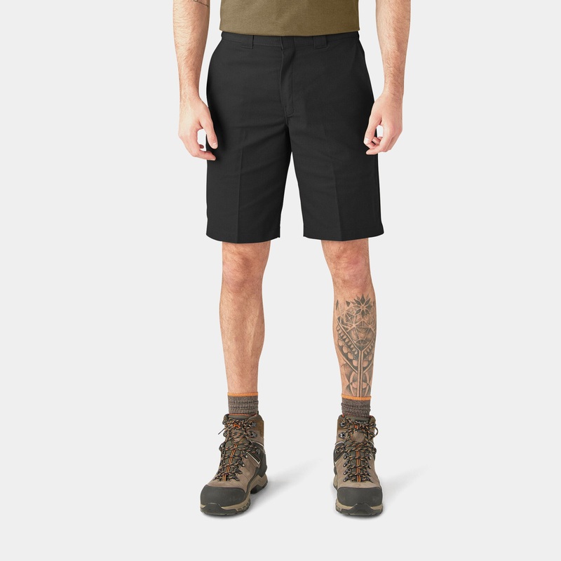 Relaxed Fit 11″ Work Twill Mens Shorts (Black)