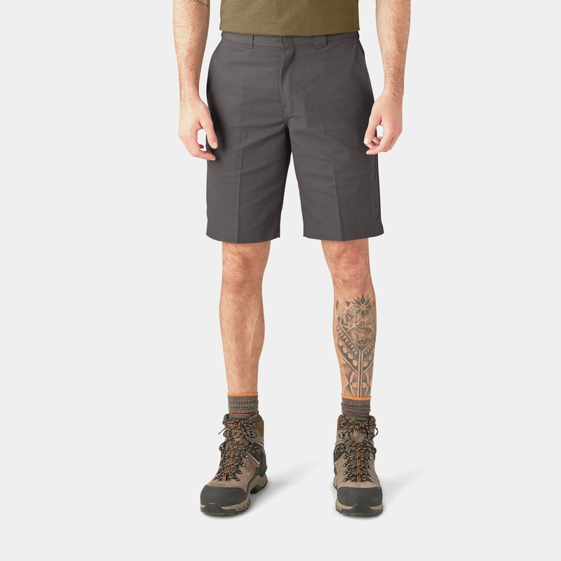 Relaxed Fit 11″ Work Twill Mens Shorts (Grey)