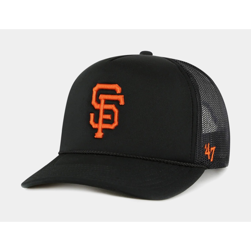 San Francisco Giants Foam Front Mesh Trucker Mens Hat (Black/Orange)